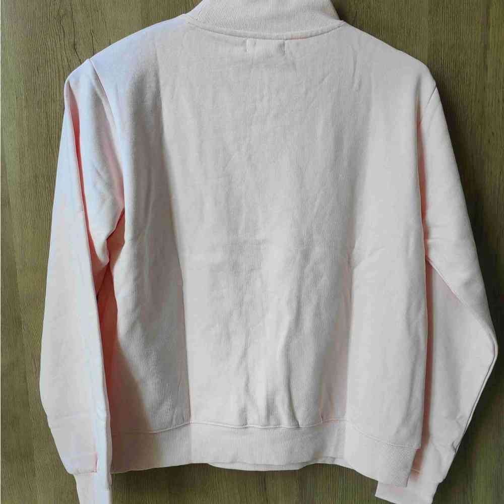 Parke Pink PARKE Logo Sweatshirt Mock Neck Preppy Oversized Cozy Pullover - Picture 4 of 7